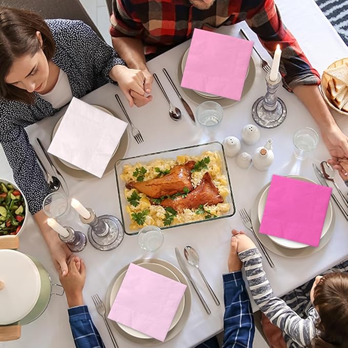 40pcs Light Pink Napkins - Pink Baby Shower Decorations, Disposable for Birthday, Wedding, Baby Showers