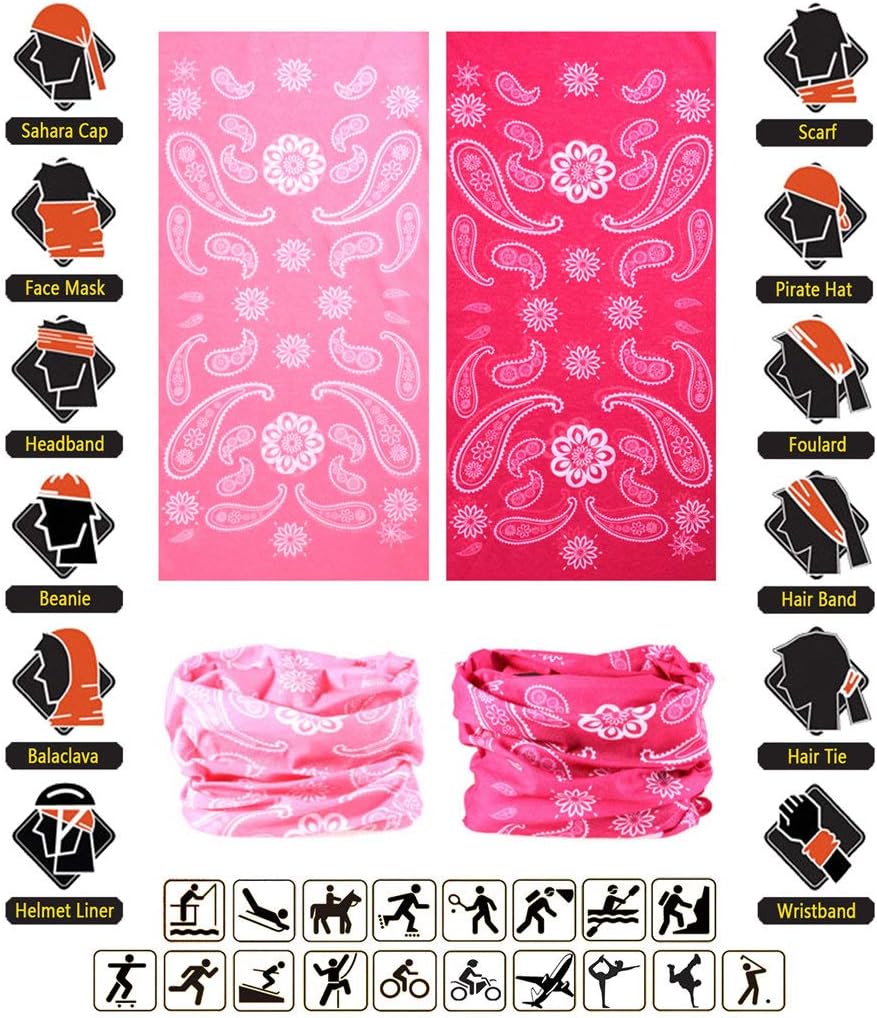 Headband Neck Gaiter Head Wrap Headwear Face Mask Magic Scarf Bandana for Men and Women