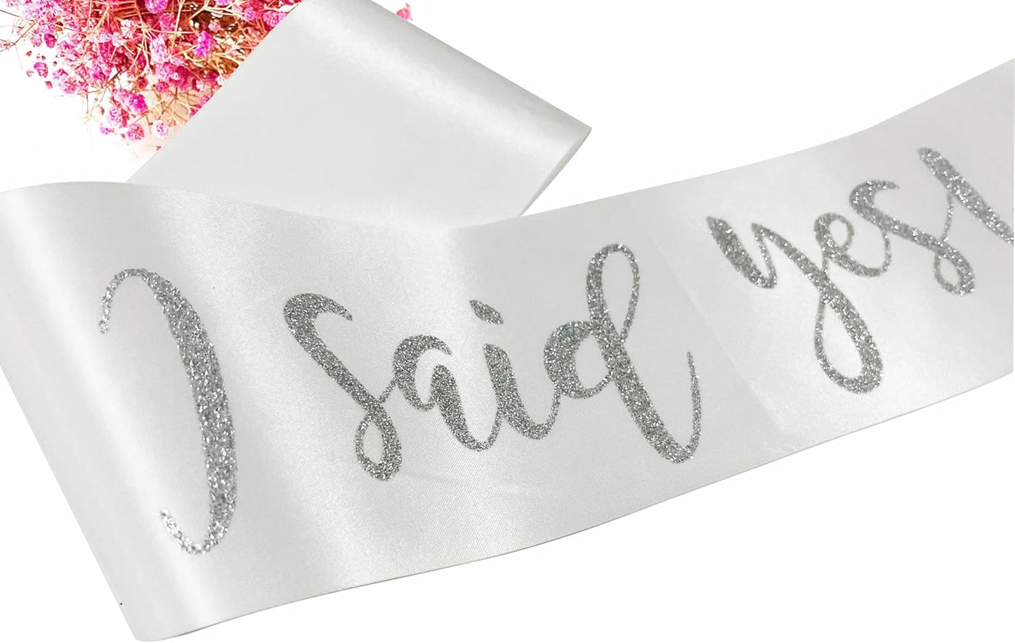 I Said Yes Sash,Future Mrs Sash Engagement Party SashBachelorette Party Sashes, Bridal Shower Sash for Bride to Be,Silver