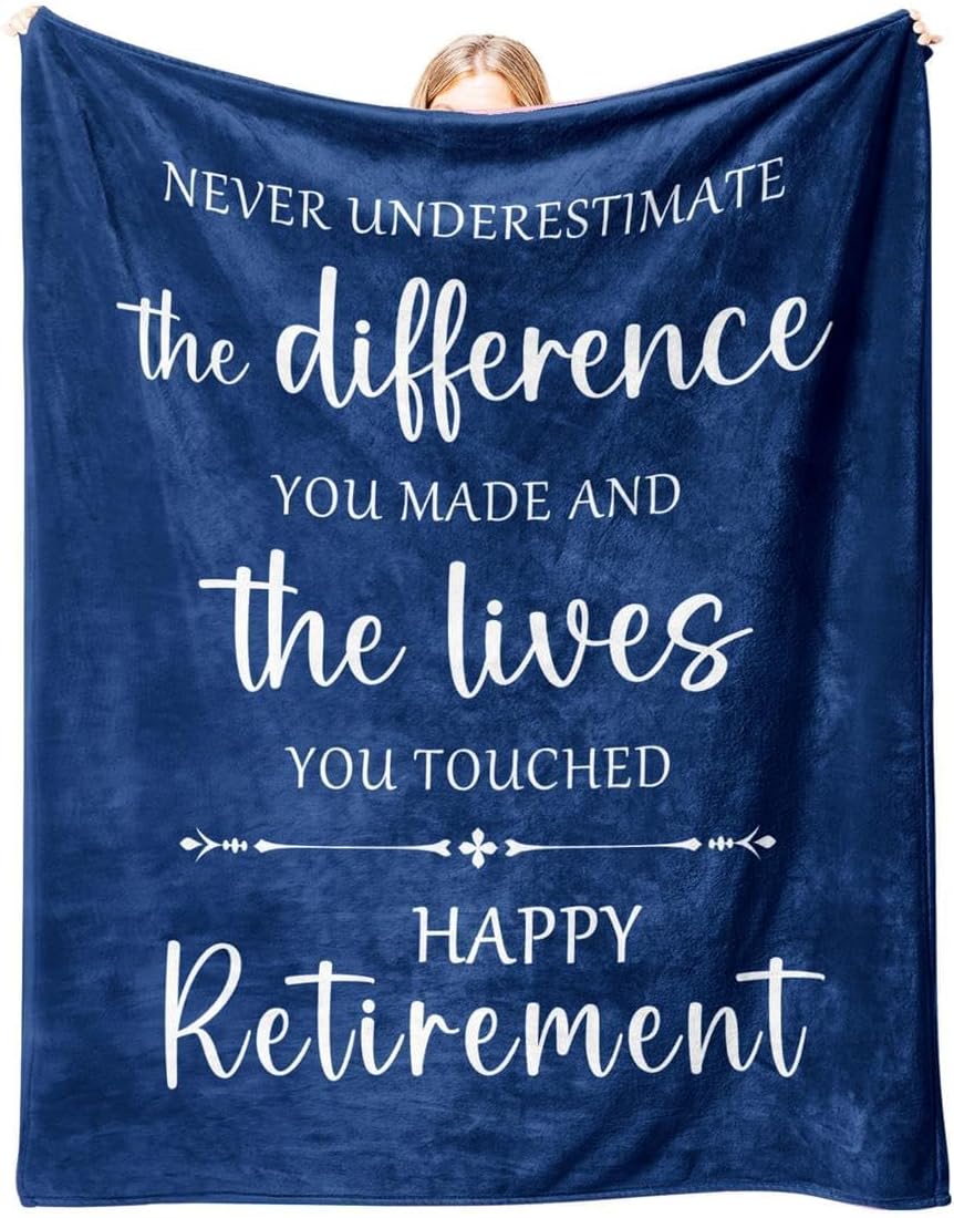 Retirement Gifts for Men 2025 - Soft Flannel Men Retiremet Blanket 50 x 60 inches - Best Retired Gifts Ideas for Teacher Nurse Friend Coworker Grandpa Grandma Dad Mom