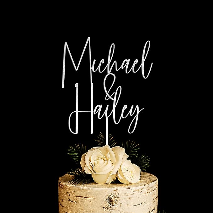 Personalized Wedding Cake Topper – Custom Mr & Mrs Cake Topper with Name or Date – Handmade Wood or acrylic Decoration for Weddings & Anniversaries, Create your own cake toppers!