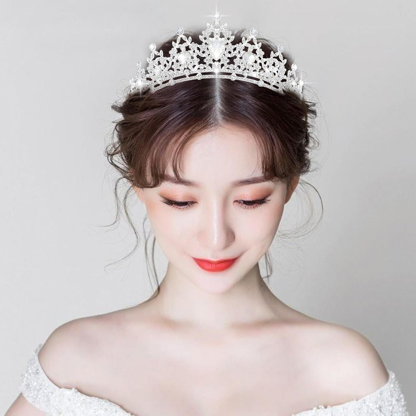 Crystal Tiaras & Crowns for Women, Bride Royal Queen Headband Princess Headpieces for Birthday Cake Crown & Prom Pageant Party