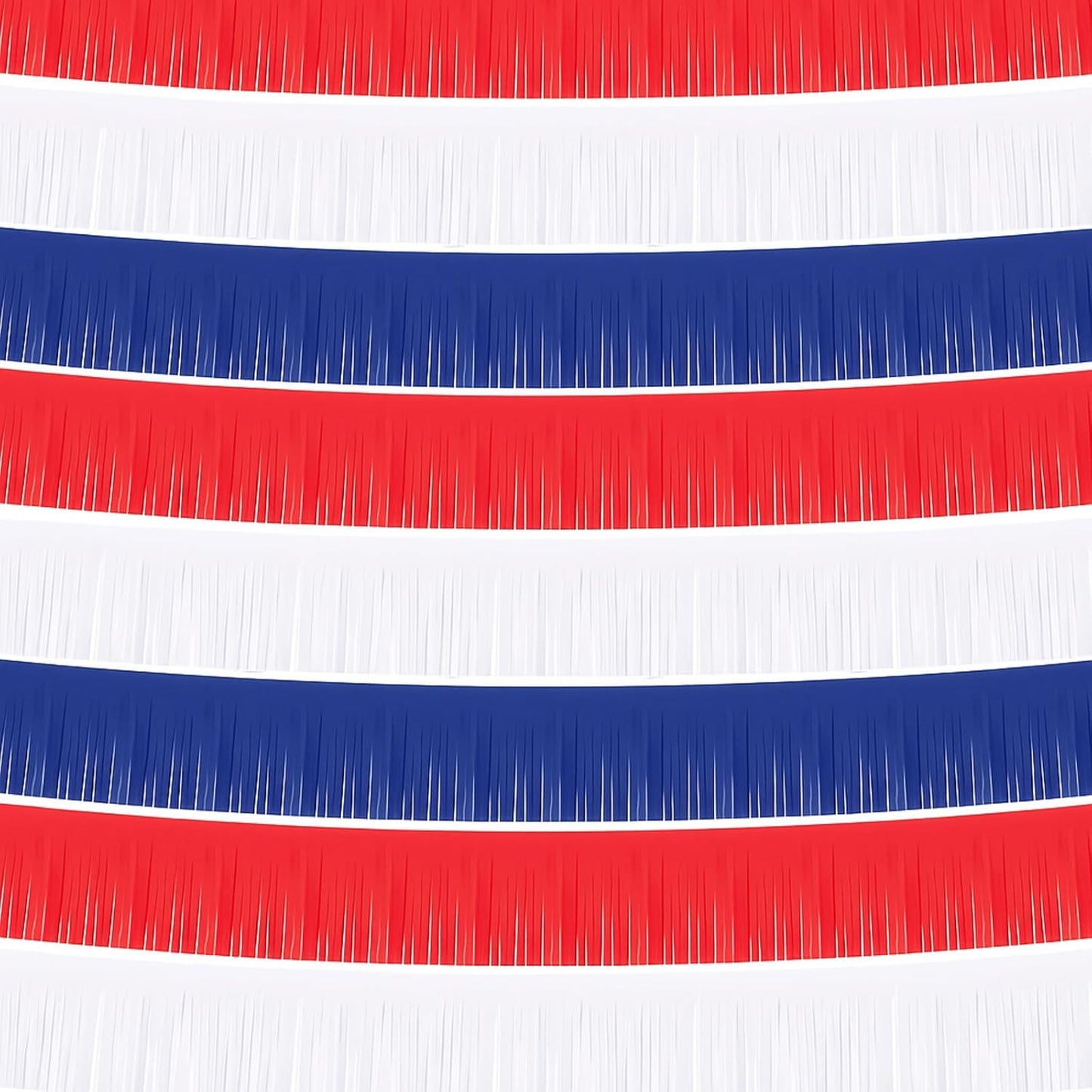 Taiyin 12 Pack 120 Feet Red, White, Blue Fringe Garland Tissue Paper Fringe Tassel Party Garland Decor Wall Hanging Banner Backdrop Streamers for Patriotic Day 4th of July Birthday Party