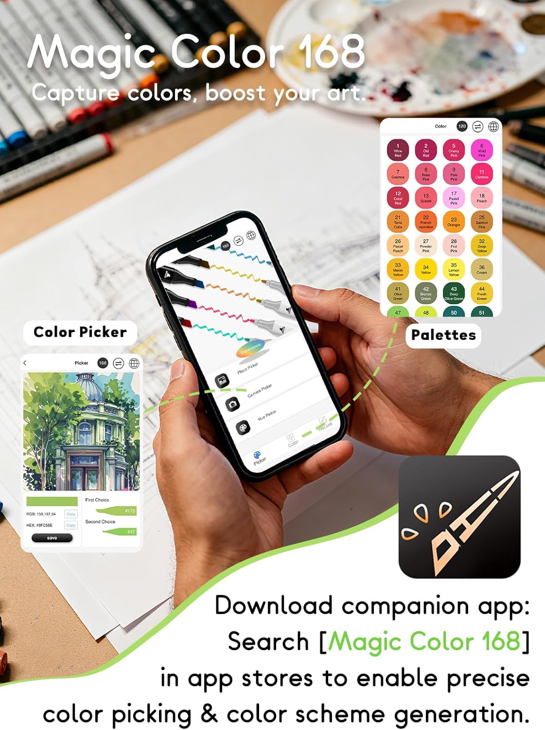 320 Colors Alcohol Markers with Free App, Chisel & Fine Tip Alcohol-Based Marker Set for Adults Kids, Dual Tip Artist Markers for Drawing, Coloring Illustration, Painting and Great Gift Idea