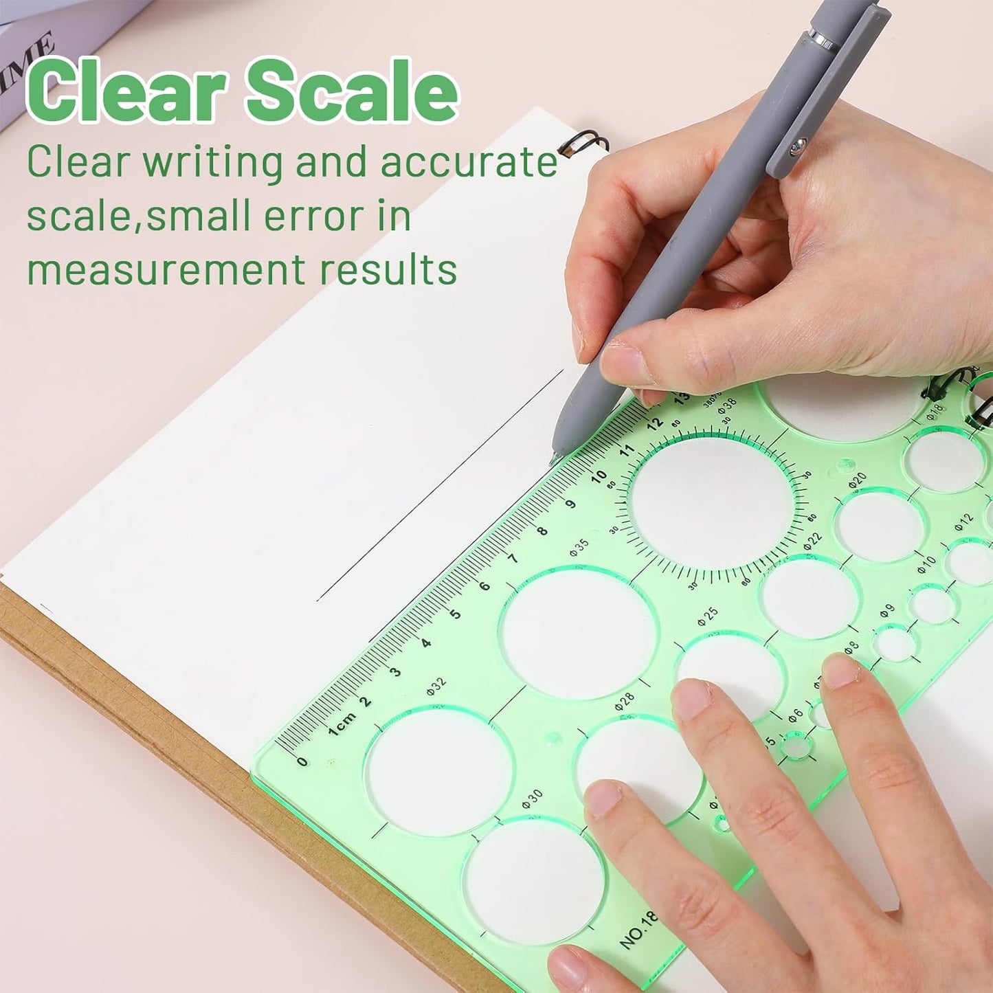 2pcs Circle Stencils, Lightweight and Portable Stencils for Drawing, Durable Geometric Stencil, Draw Geometric Shapes Such as Circles, Triangles, Squares, and Hexagons of Various Sizes