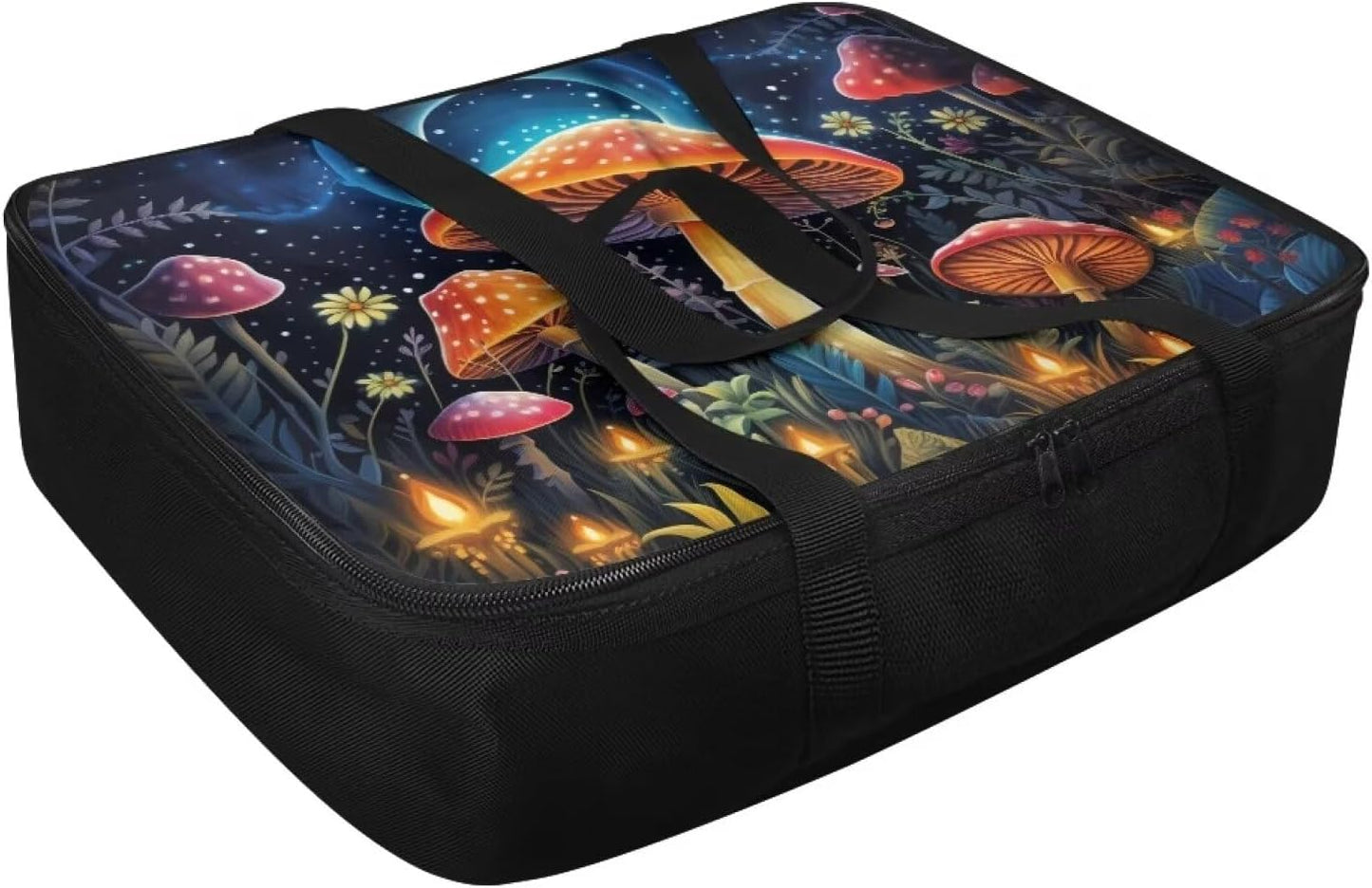 Art Mushroom Insulated Casserole Carriers Portable Food Warmer for Hot or Cold Food Lasagna Holder Tote Casserole Dish Carrying Case for Beach Parties Picnic