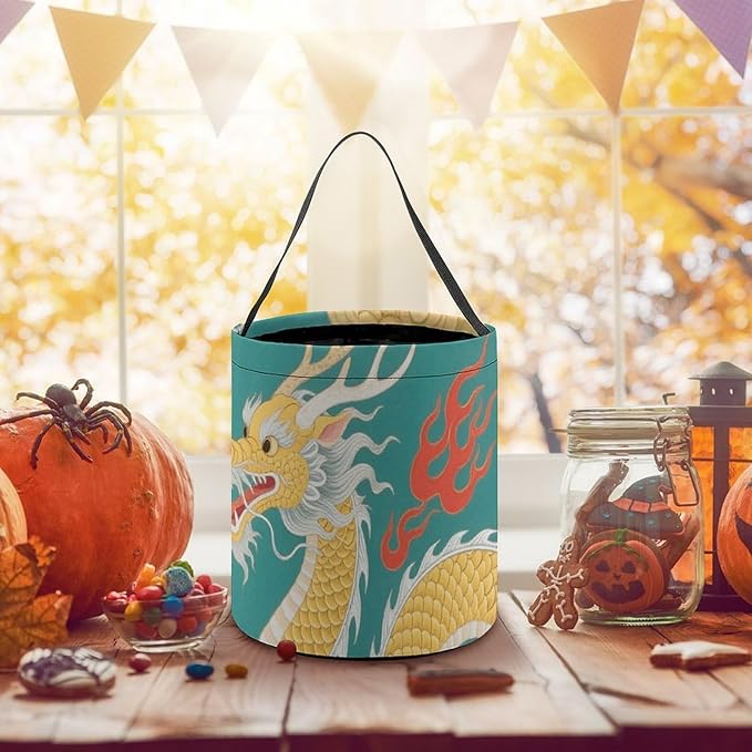 Halloween Candy Bucket - Dragon Trick Or Treat Candy Bag, Gift Bag for Party Favor Supplies