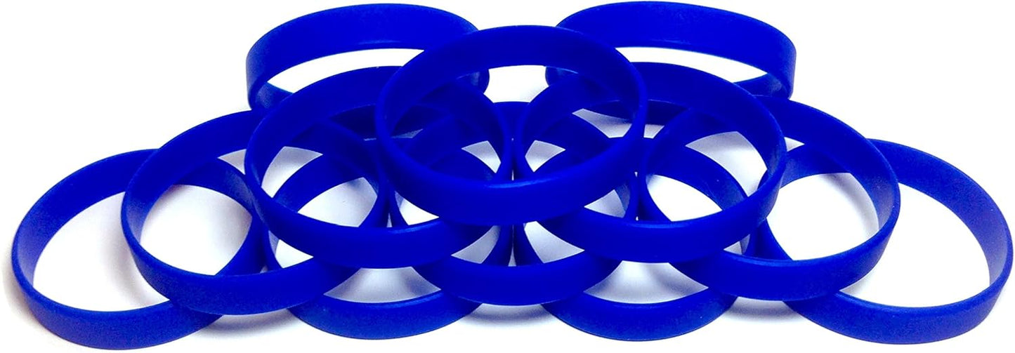 TheAwristocrat 1 Dozen (12) Multi-Pack Blank Rubber Wristbands Silicone Bracelets - Select from a Variety of Colors