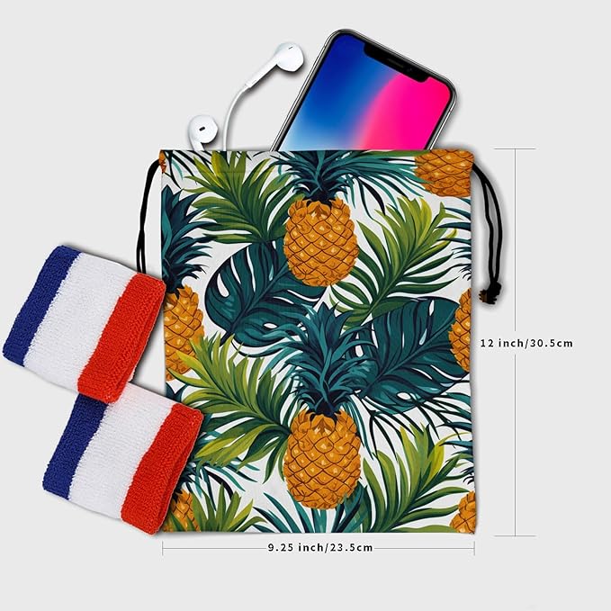 Nerxy Leaf Grip Bags for Gymnastics Tropical Leaves Grip Bag Botanical Drawstring Storage Bags