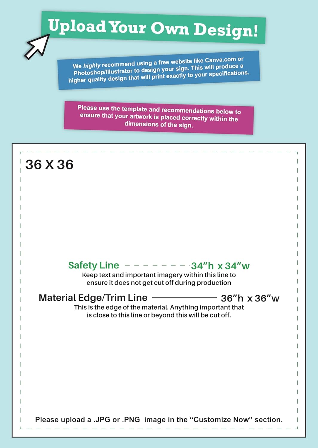 Personalized Vinyl Banner – Vinyl Printed Customizable Banner for Indoor and Outdoor Use (3'x3')