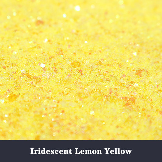 Holographic Chunky Glitter, 190g/6.7oz Chunky and Fine Mixed Craft Glitter, Bulk Laser Sequin Glitter for Face Body Nail Art,Epoxy Resin Tumbler Jewelry Making Glitter (IRI Lemon Yellow)