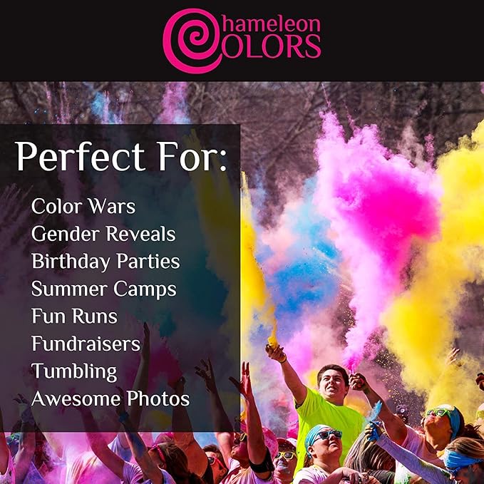 Chameleon Colors 25 lb. Color Powder - 1 Pack - Vibrant Orange Color - for 15-20 People - Non-Toxic & Gluten-Free - for Holi, Color Wars, Fun Run, Gender Reveal, Summer Camp & More