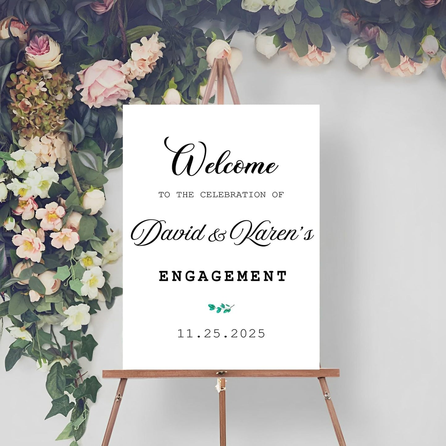 Engagement Welcome Sign, Personalized, 12x18, 18x27, 24x36 Inches, Plastic, Full Size, Celebratory, Real Estate, Construction, Politics, Weddings, Engagements