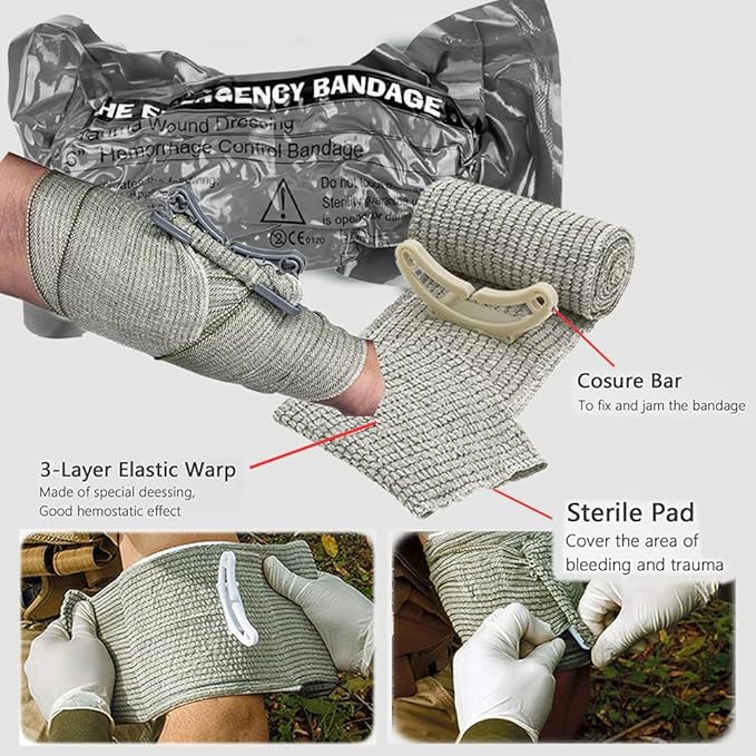 IFAK Kit Trauma Kit Military Medical First Aid Kits Bleeding Contral Emergency Survival Bug Out Bag for Camping Gear Supplies Hiking (Camouflage)