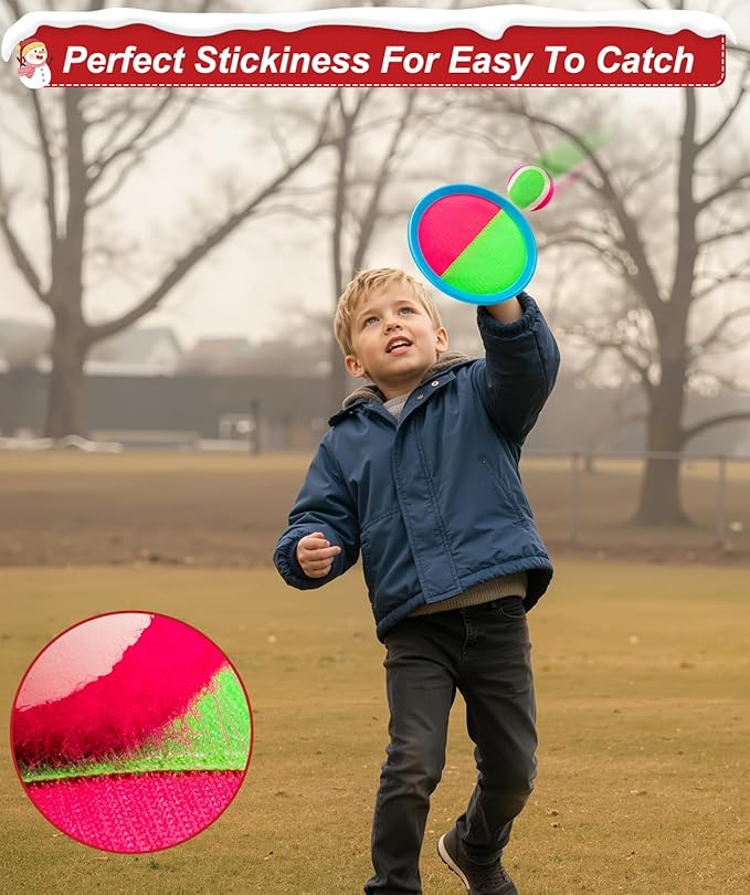 Qrooper Toss and Catch Ball Game Set Christmas Stocking Stuffer for Kids Toddler, Toys for 3 4 5 6 7 8 Year Old Boys Girls Birthday Gift, Yard Outdoor Games for Kid Ages 4-8 8-12 Beach Pool
