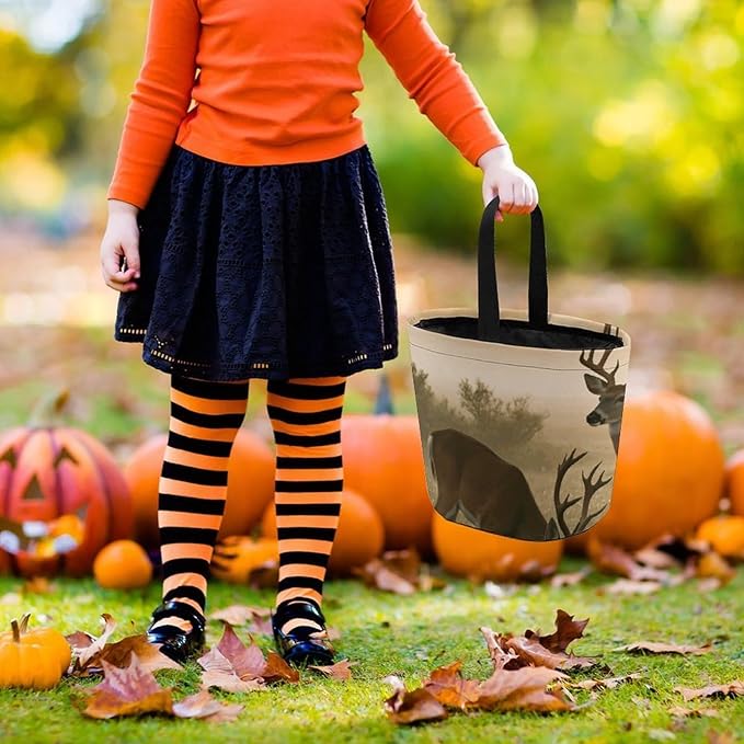 Halloween Candy Bucket - Deer Grass Hunting Trick Or Treat Candy Bag, Gift Bag for Party Favor Supplies