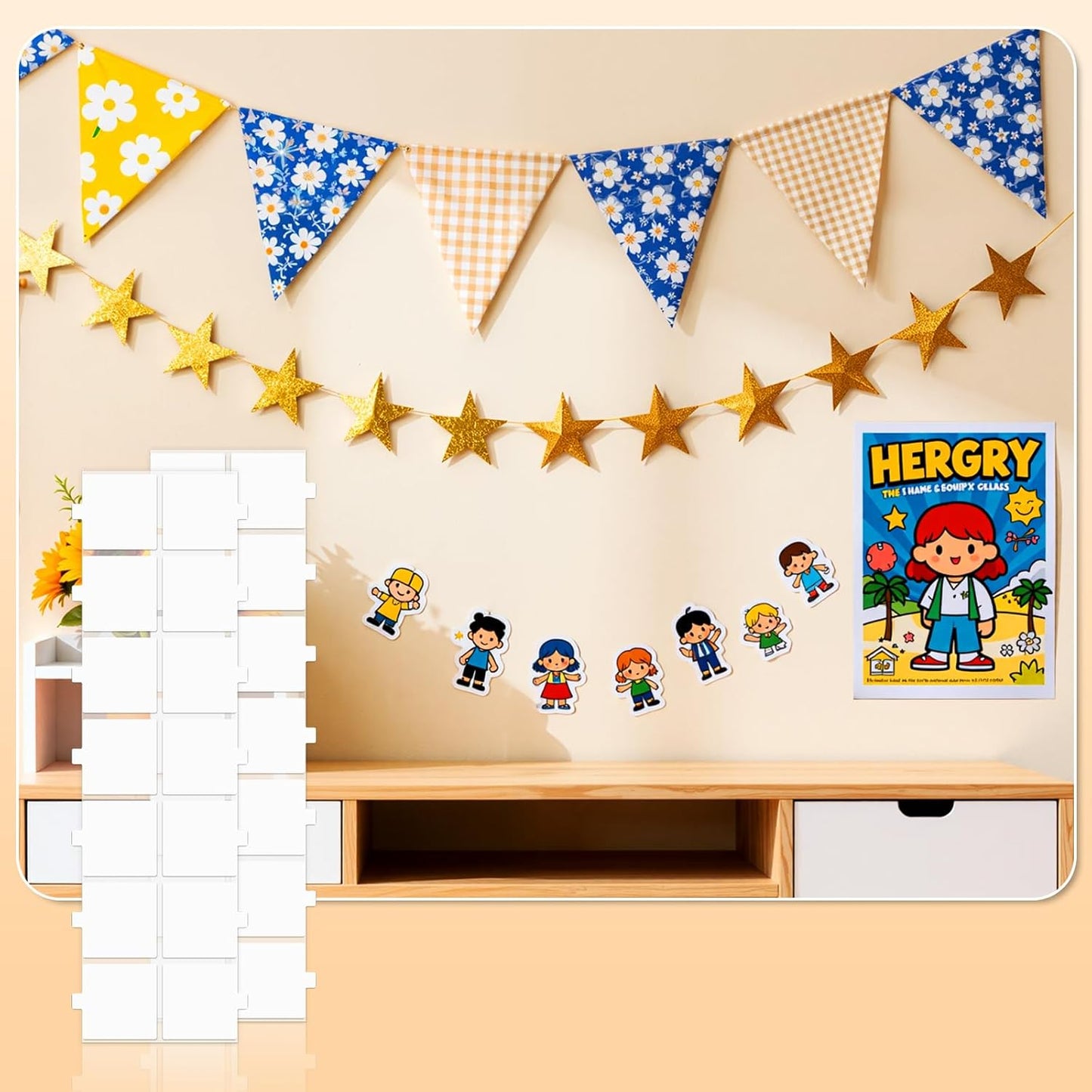 84 Pcs Nano Double Sided Tape Squares with Easy Pull Tabs - 1.18" x 1.18" Sticky Pads for Photos, Crafts, DIY Projects on Walls - Poster Decoration Picture Hanging Crafting Party