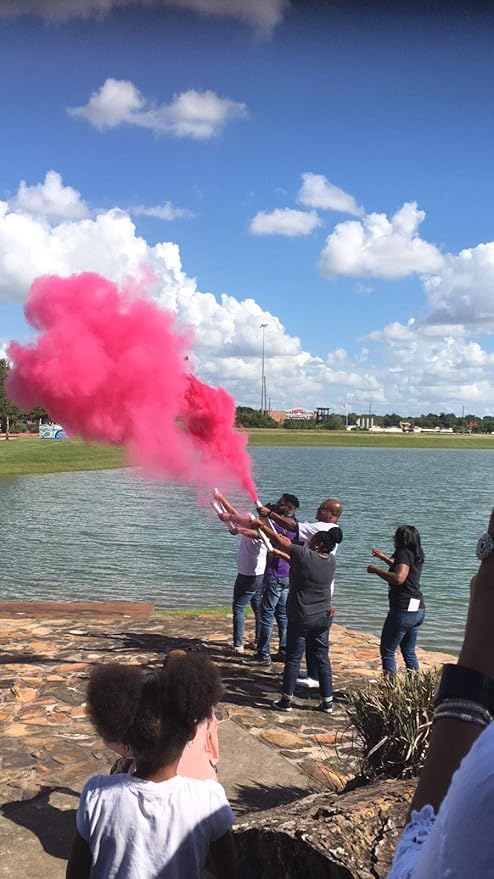Gender Reveal Surprise - Pink Powder Cannon Bundle - Easy to Use Pink Powder Cannon for Baby Gender Reveal Parties - Includes 8 Balloon Decorations - 16 Inch - 4 Pack