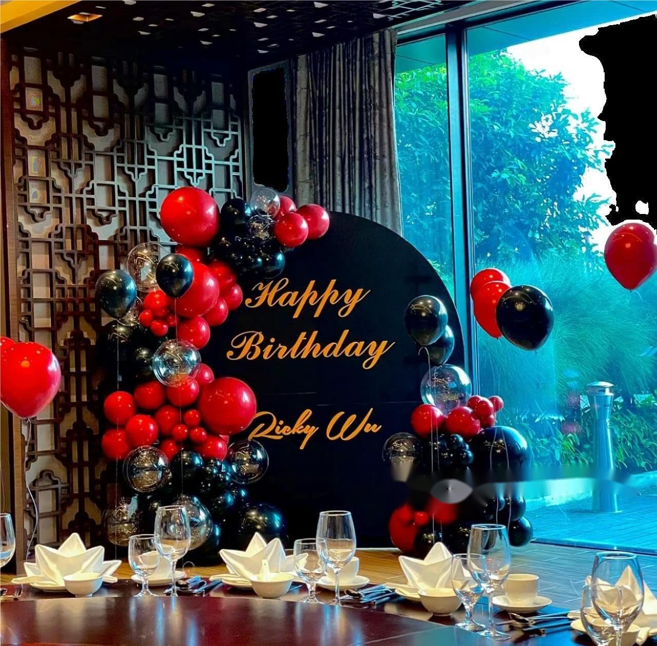 Red Black Balloon Garland 127 Pcs 18In 12In 10In 5In Latex Balloons Arch Kit for Birthday Casino Themed Valentine’s Day Party School Dances and Proms Decorations