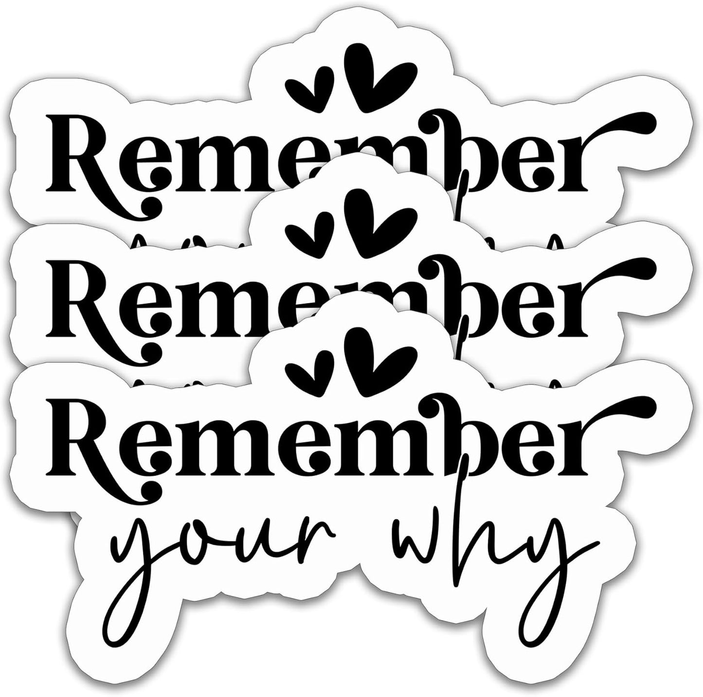 (3PCS) Remember Your Why Sticker, Mental Health Awareness,Motivational Quotes, Inspirational Quotes Stickers, Waterproof Vinyl Decals Decor Books Laptops Tumblers Water Bottle 3'' x 1.8"