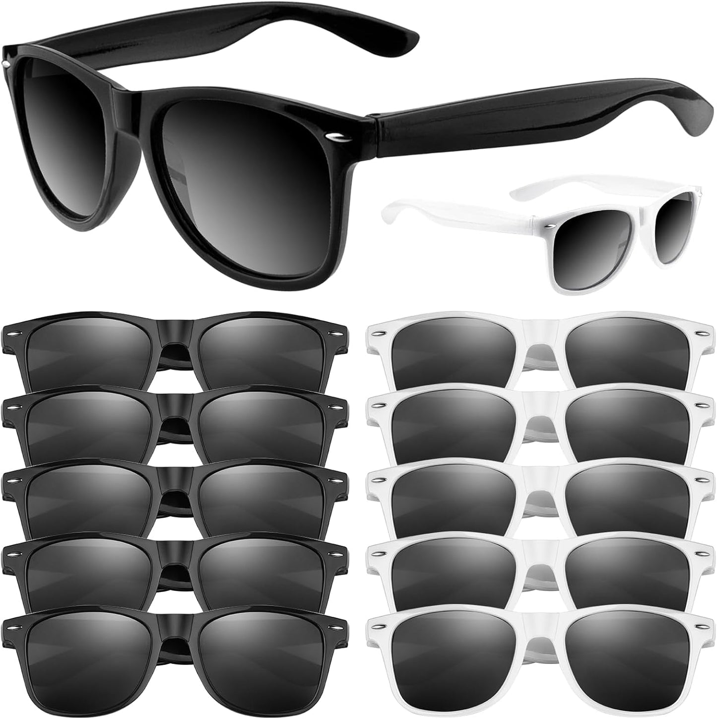 ASTARON Black Sunglasses Bulk, 6/12/24/48 Pack Sunglasses Party Favors for Summer Beach Pool Birthday Wedding Party Supplies