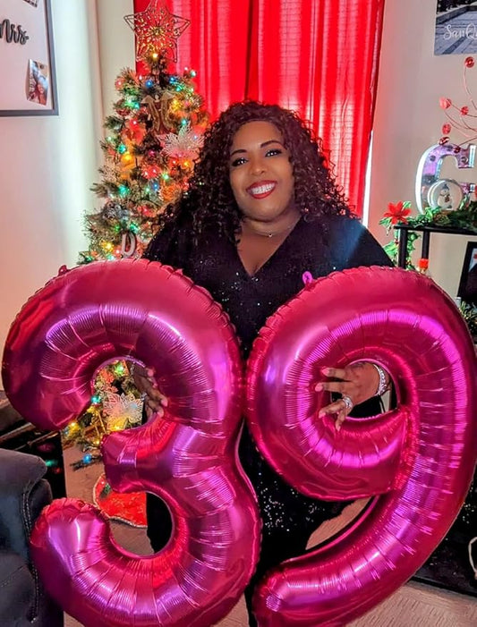 Numbers Balloon 3, 40 Inch Large Hot Pink Balloon for Three Year Old Birthday Decor, 3 13 30 31 Birthday Party Decorations for Wedding Supplies