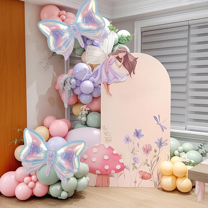 Dusty Green Purple Pink Balloon Arch Kit, Fairy Wildflower Balloons Pastel Pink Lavender Green Balloons for Girls First Fairtale Birthday Bridal Baby Shower Wedding Spring Garden Tea Party Decorations