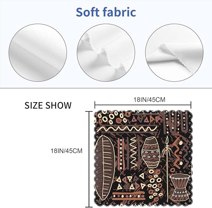 Yibeas Hand Painted Art Drum Cloth Table Napkins Set of 4 African Element Table Decoration Dinner Napkins for Kitchen 18 x 18 inch