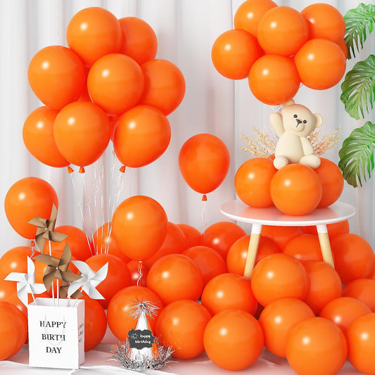 Orange Balloons Small Orange Party Latex Balloon 60pcs 5 Inch Matte Burnt Orange Mini Round Helium Balloons for Halloween Fall Anniversary Autumn Thanksgiving Birthday Wedding Party Decor
