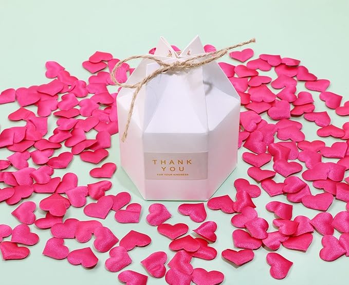 ONLYKXY 200Pcs Sponge Confetti Decor Glitter Flower Heart Shape Petals Table Wedding Decoration for Wedding Party Valentine's Day Scatter Ponge Petal Confetti (Rose Red)