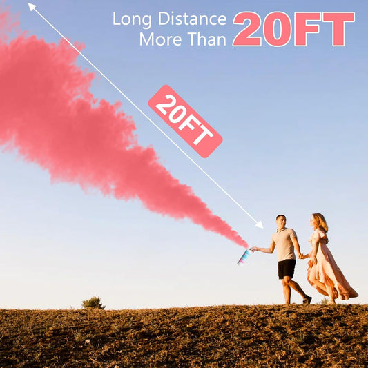 Giant Gender Reveal Fire Extinguisher Color Blasters: 2 Pcs Pink Blaster Only for Baby Girl with Pink Smoke suitable Gender Reveal Party Decorations - Blasts 20+ Feet (Pink)