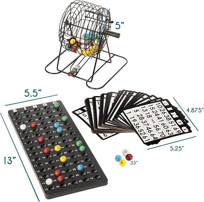 Royal Bingo Supplies Deluxe Bingo Game Set – 50 Reusable Cards, 300 Chips & 75 Jumbo Balls – Ideal for Parties, Classrooms, Senior Centers & Group Game Nights