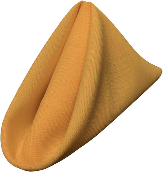 LA Linen 10-Pack Poly Poplin Napkin, Soft Cloth Napkins, Washable Reusable Napkins, Stain and Wrinkle Resistance Table Napkins for Dinner, Wedding, Parties, 17 by 17-Inch, Gold