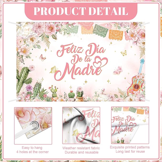MEHOFOND Feliz Día De La Madre Decorations 107Pcs Mexican Mother's Day Balloons Set, Rose Gold Floral Feliz Dia Mama Love You Mom for Best Mom Ever Mothers Day Party Supplies