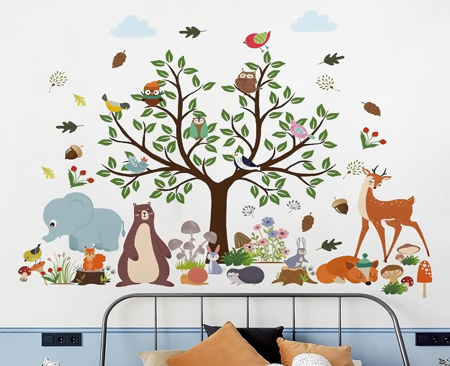Tree Wall Decals Stickers Decor for Bedroom Living Room Zoo Animal Tree 3D Wall Stickers & Murals Decor for Bedroom Art as Decorations