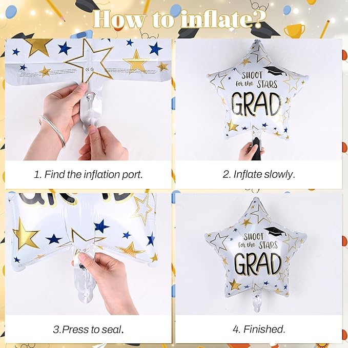 Graduation Balloon Arch Garland Kit 2026, Black Gold Confetti White Graduation Decorations with Foil Grad Cap Diploma Star Balloons for Congrats Class of 2026 Graduates Celebrations Party Decorations
