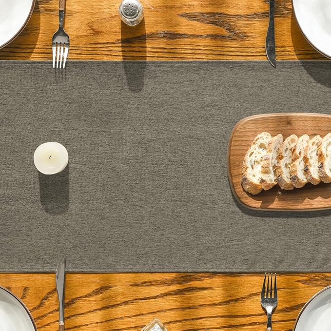 Artoid Mode Coffee Brown Table Runner, Seasonal Fall Washable Kitchen Dining Table Decoration for Home Party Decor 13x48Inch