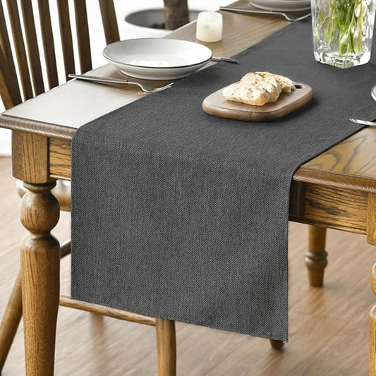 Artoid Mode Grey Table Runner, Seasonal Washable Kitchen Dining Table Decoration for Home Party Decor 13x60 Inch