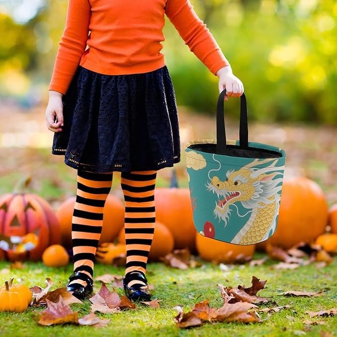 Halloween Candy Bucket - Dragon Trick Or Treat Candy Bag, Gift Bag for Party Favor Supplies