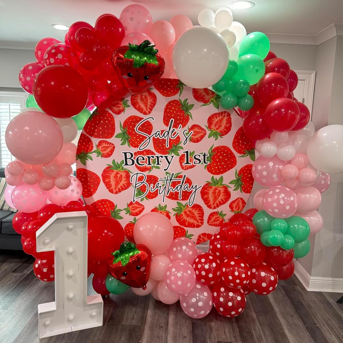 Red and Pink Balloons Strawberry Hot Pastel Light Pink Rose Red Latex Balloons Polka Dot Party Helium Balloon for Sweet Girl Berry Baby Shower Birthday Valentines Day Summer Party Decorations
