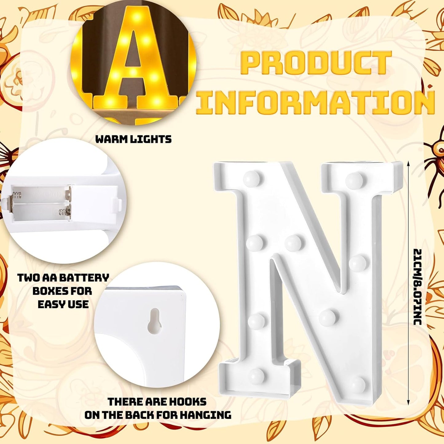 9 Pcs Shana Tova Large LED Letter Signs Rosh Hashanah Decor LED Lights Battery Powered Shana Tova Party Table Decorations for Party Rosh Hashanah Tabletop Decorations
