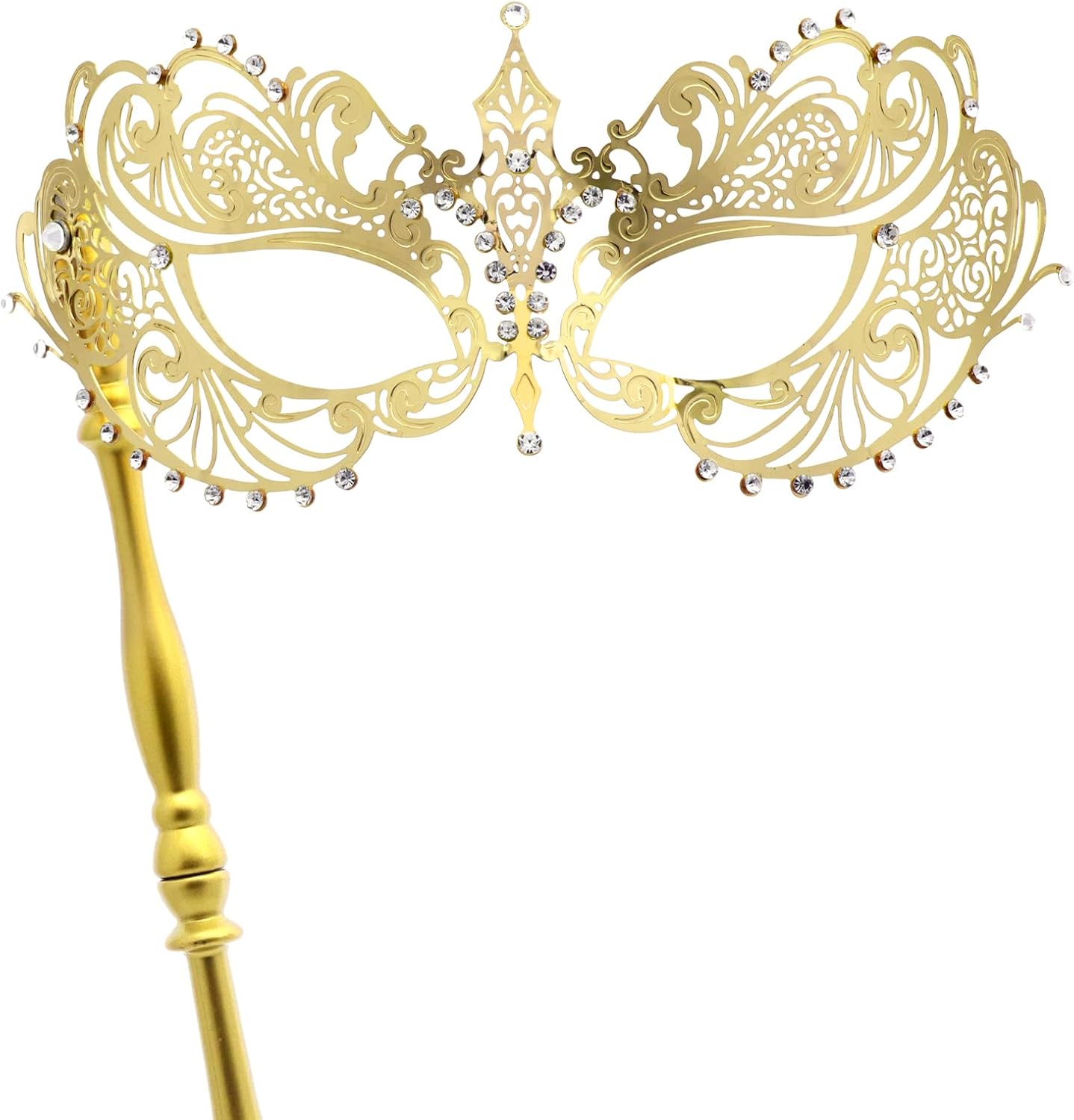 Coddsmz Masquerade Mask with Stick Venetian Mask Mardi Gras Decorations for Womens Halloween Costume Mask