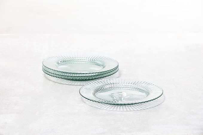 Fortessa Archie Glass, 10.6 Inch Dinner Plate (Set of 4), Verde Green