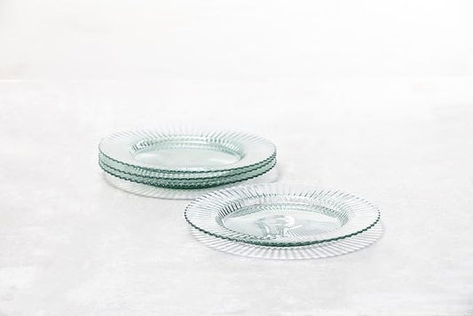 Fortessa Archie Glass, 10.6 Inch Dinner Plate (Set of 4), Verde Green