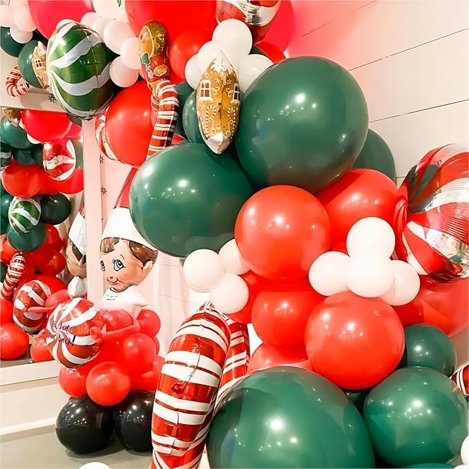 Dark Green Balloons, 140pcs Forest Green 18 12 10 5 Inch Different Sizes Pack Party Latex Balloons for Birthday Halloween Holiday Balloon Garland as Party Decorations