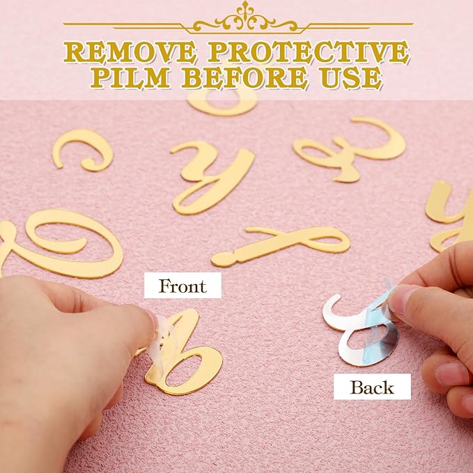 Teenyyou 68 Pcs Acrylic Alphabet Number Cake Topper 0-9 Number and A-z Letters Personalized Cake Picks Decor DIY Name Cupcake Toppers Christmas Wedding Baby Shower Party(Gold)