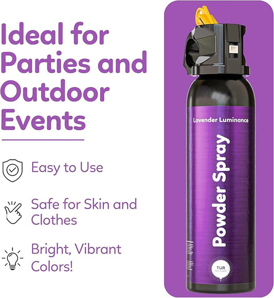 Purple Smoke Bomb Powder Cannon Gender Reveal Fire Extinguisher Biodegradable| Launches 25ft | 10 Second Spray | Holi Color Decorations for Photoshoots, Festivals, Celebrations | TUR Party Supplies