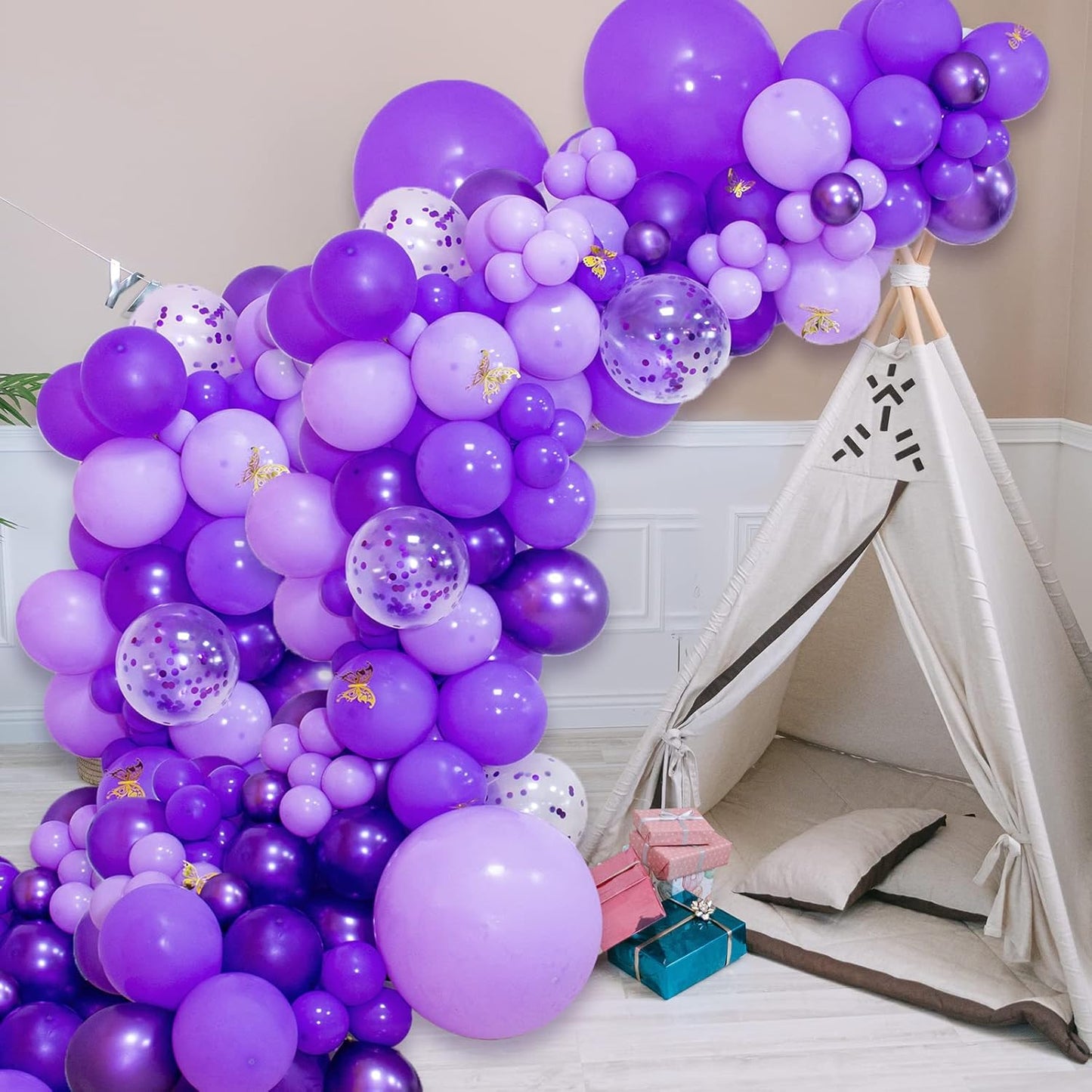 Purple Balloons 12 inch, 110pcs Latex Party Balloons Helium Quality for Birthday Graduation Baby Shower Valentines Christmas Wedding Party Decorations (Purple)