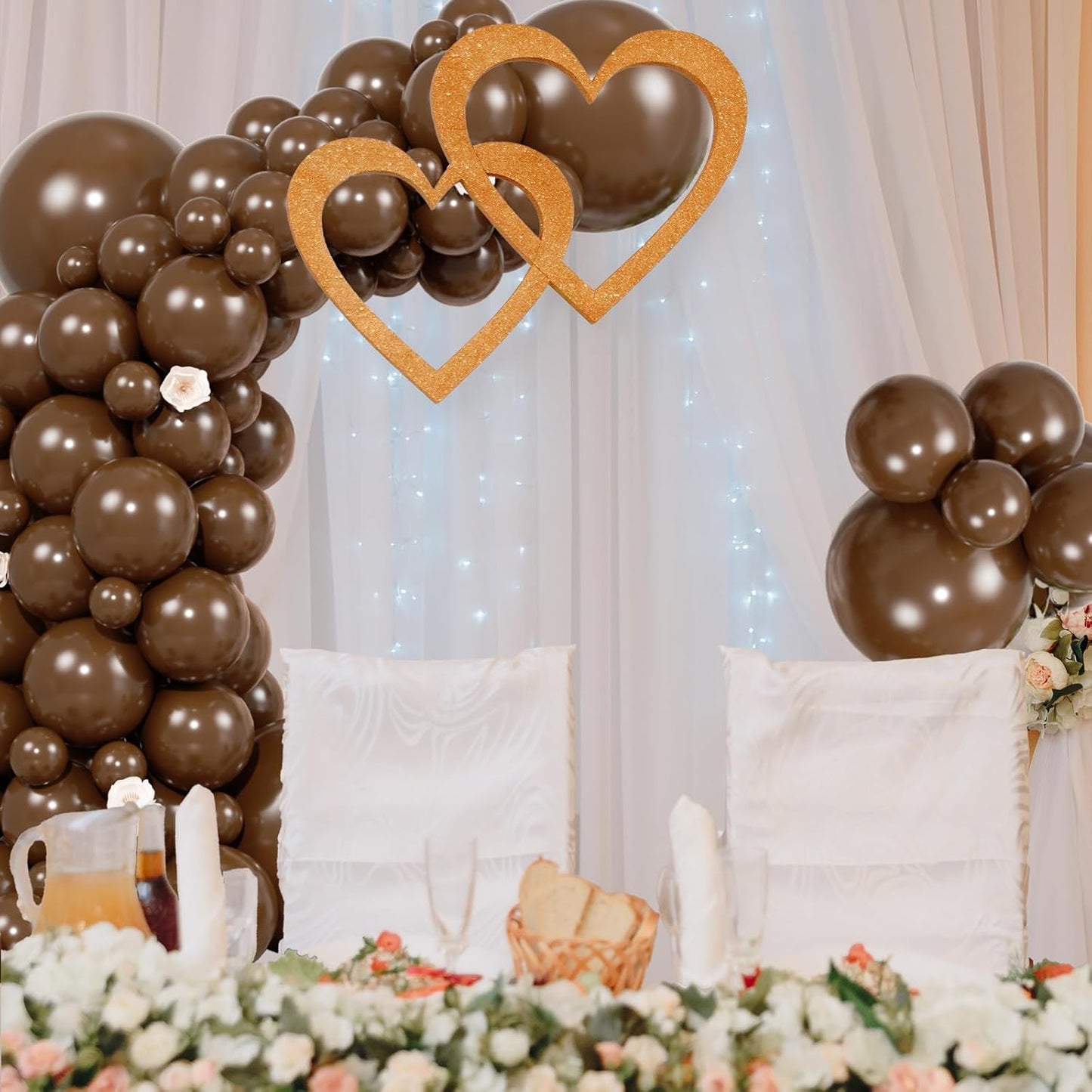 104pcs Dark Brown Balloons - 18/12/10/5 Inch Coffee Brown Neutral Latex Balloons Garland Arch Different Sizes for Boho Weddings, Bear Baby Showers, Thanksgiving Party Supplies