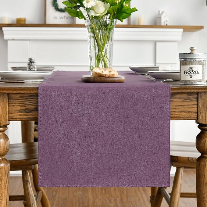 Artoid Mode Purple Table Runner, Seasonal Summer Washable Kitchen Dining Table Decoration for Home Party Decor 13x36 Inch
